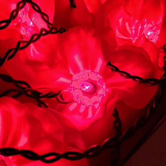 Vintage Franks Nursery & Crafts String Lights Silk Rose Flower Patio Porch Lanai - Picture 4 of 7